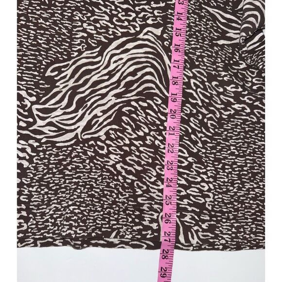 Fresh Produce Top 2X V Neck Relaxed Cotton Blouse 3/4 Sleeve Animal Print Art - Picture 10 of 12